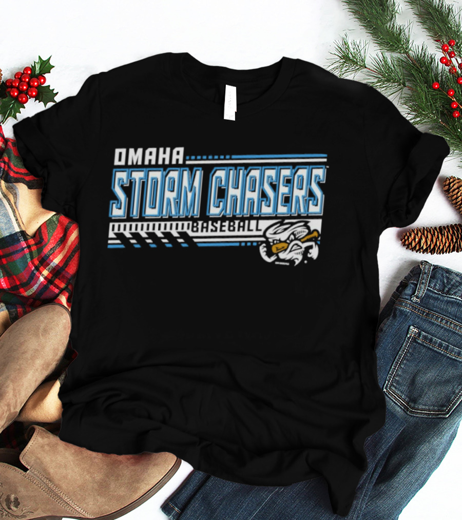 Omaha Storm Chasers Baseball Team Mascot Batting Theme Vintage Sports T-Shirt