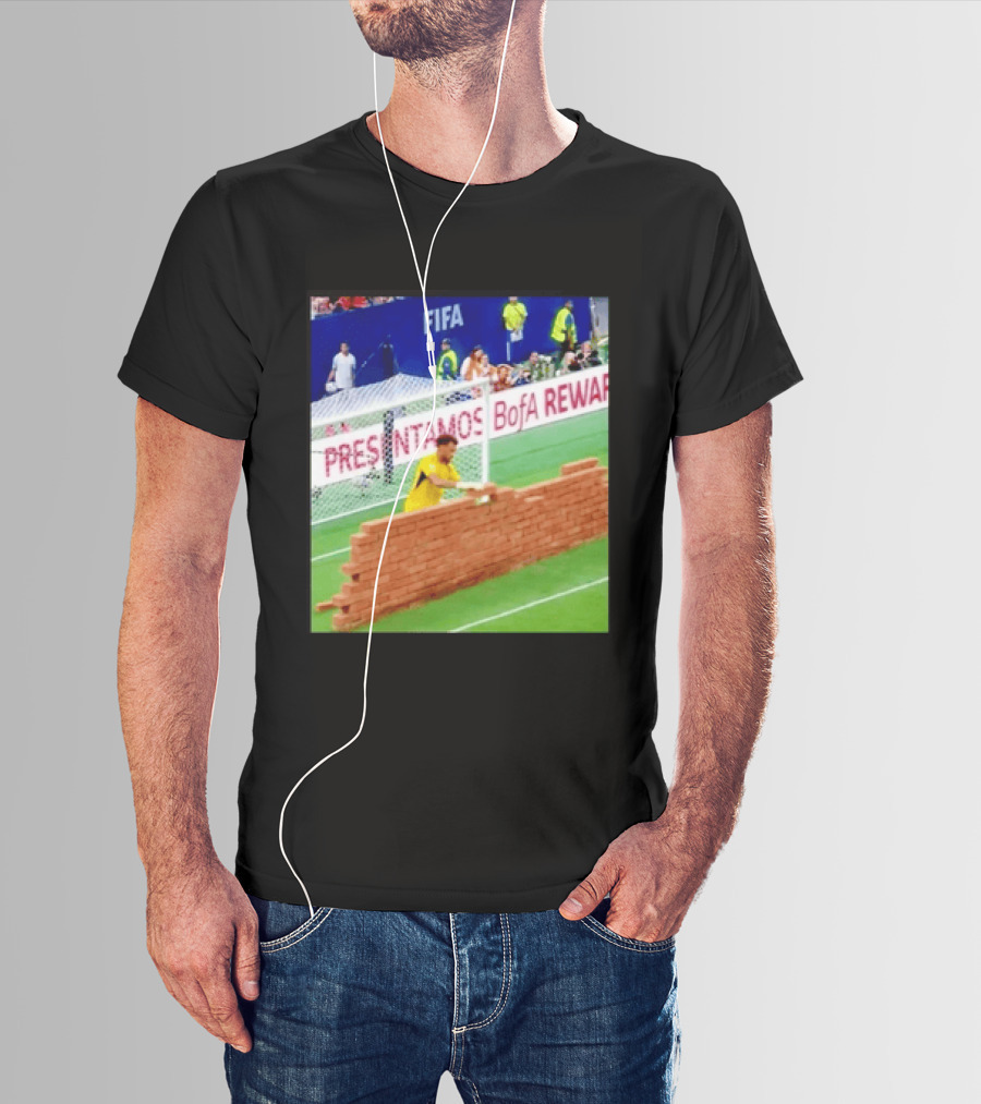 Vozinha Cape Verde FIFA Goalkeeper Meme Brick Wall Soccer Humor T-Shirt