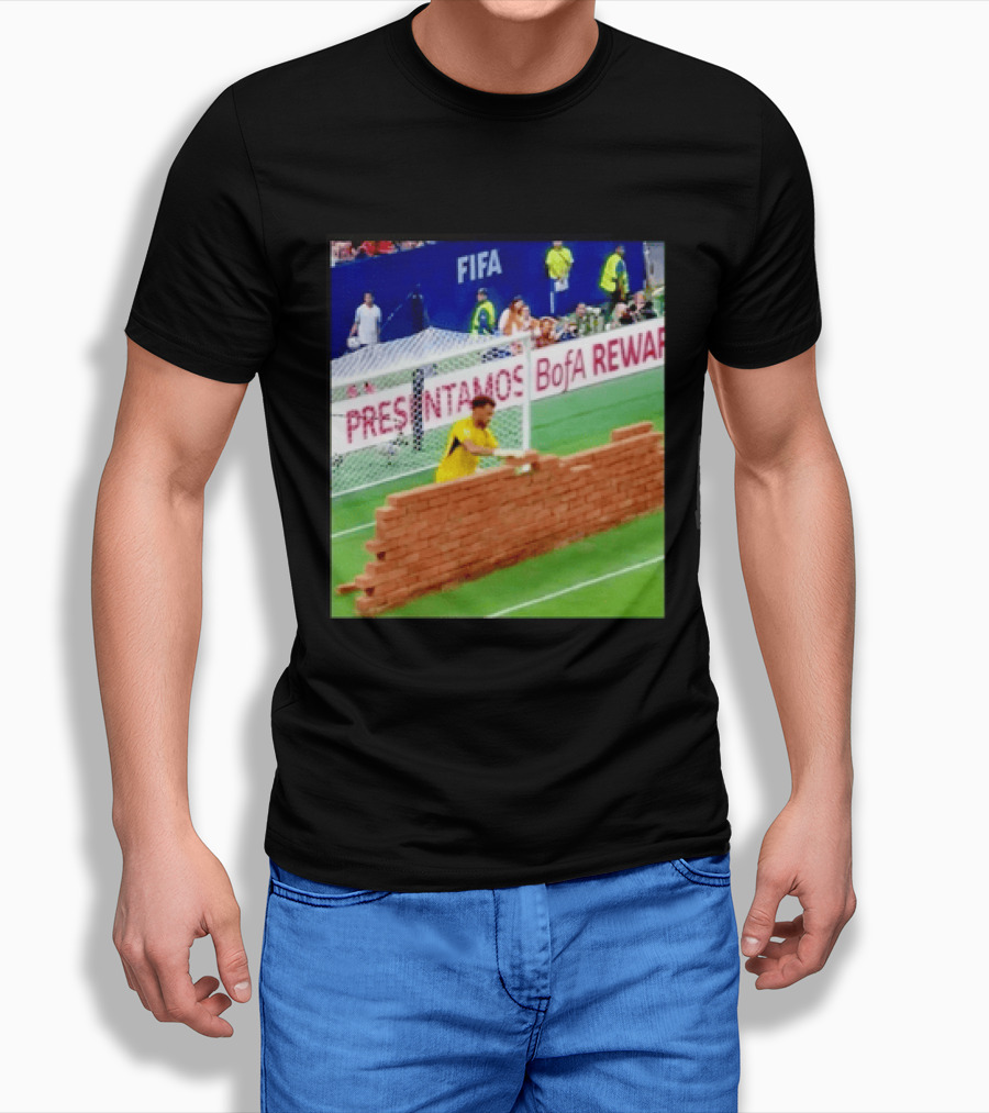 Vozinha Cape Verde FIFA Goalkeeper Meme Brick Wall Soccer Humor T-Shirt