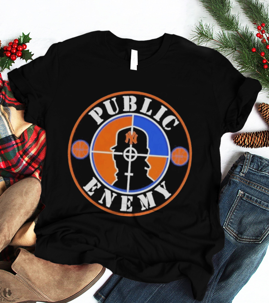 Public Enemy New York Knicks Basketball Crosshair T-Shirt