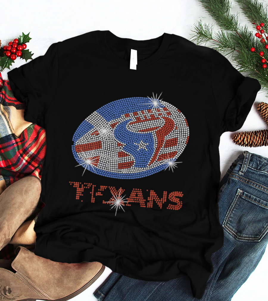 Texans Football Rhinestone Sparkle Team T-Shirt