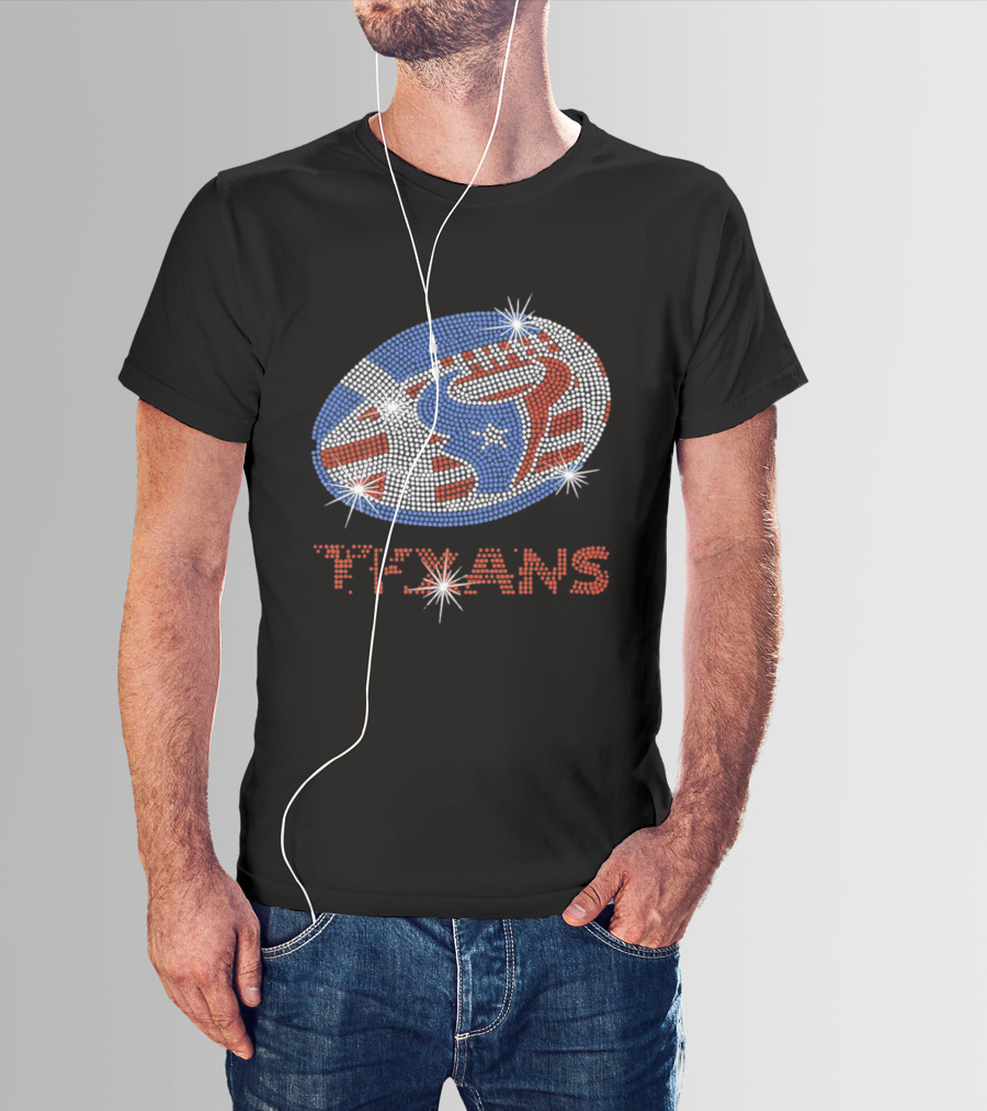 Texans Football Rhinestone Sparkle Team T-Shirt