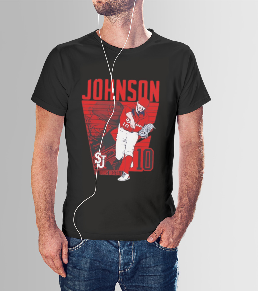 St. John's Baseball Johnson 10 Player Action T-Shirt