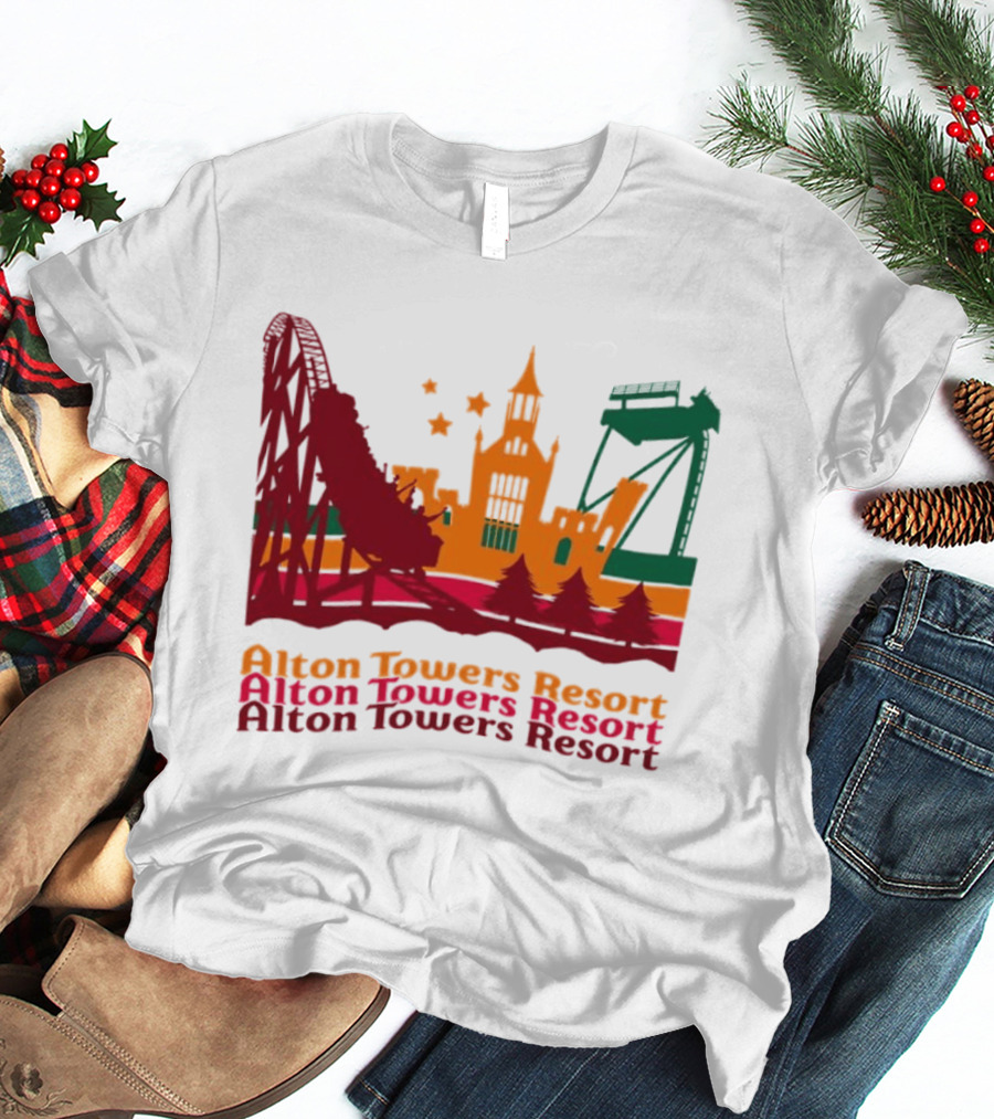 Alton Towers Resort Iconic Rides And Castle Attractions T-Shirt