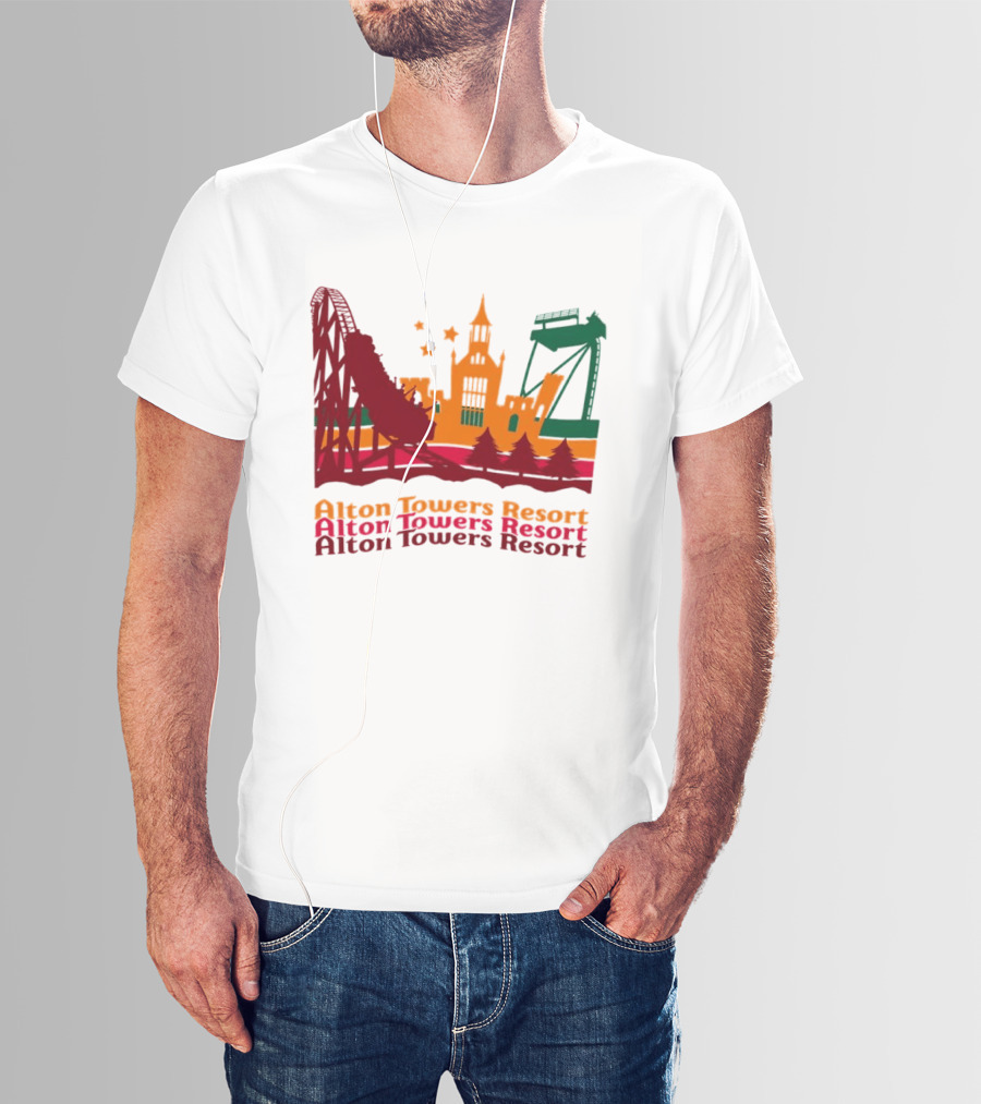 Alton Towers Resort Iconic Rides And Castle Attractions T-Shirt