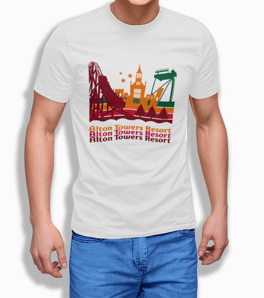 Alton Towers Resort Iconic Rides And Castle Attractions T-Shirt