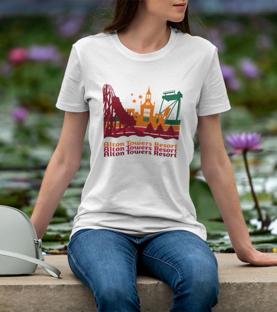 Alton Towers Resort Iconic Rides And Castle Attractions T-Shirt
