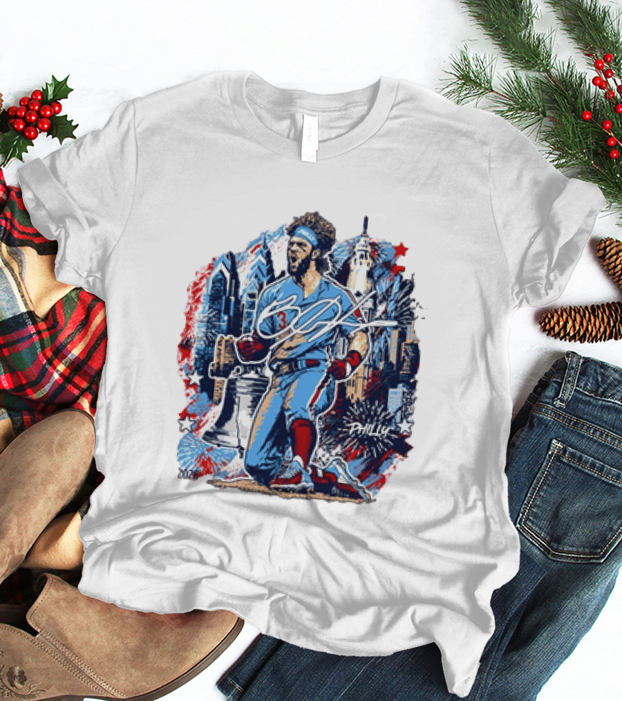 Bryce Harper Philly Skyline Liberty Bell Phillies 2026 All Star Game T-Shirt