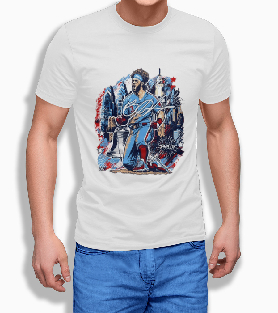 Bryce Harper Philly Skyline Liberty Bell Phillies 2026 All Star Game T-Shirt