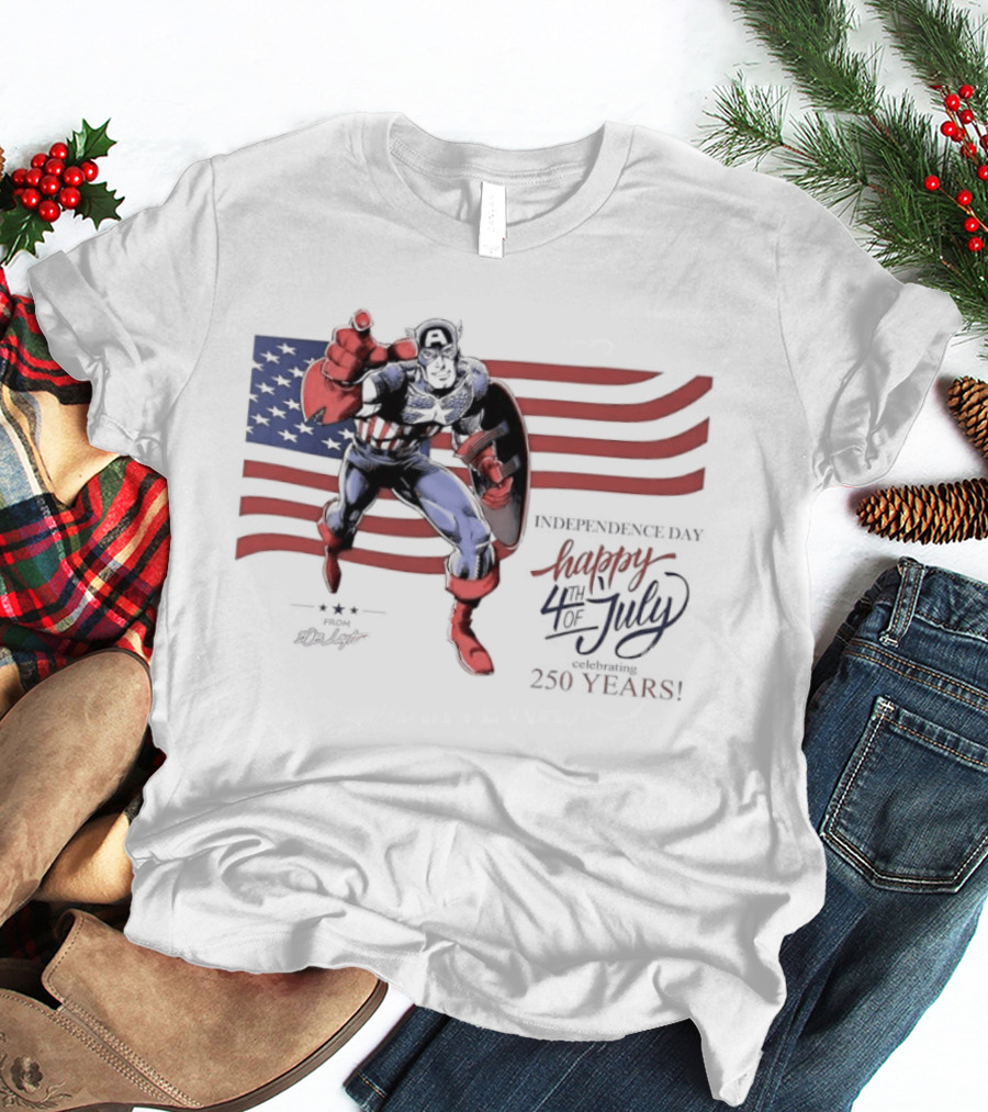 Captain America Marvel Comics Happy 4th Of July Independence Day Celebration T-Shirt