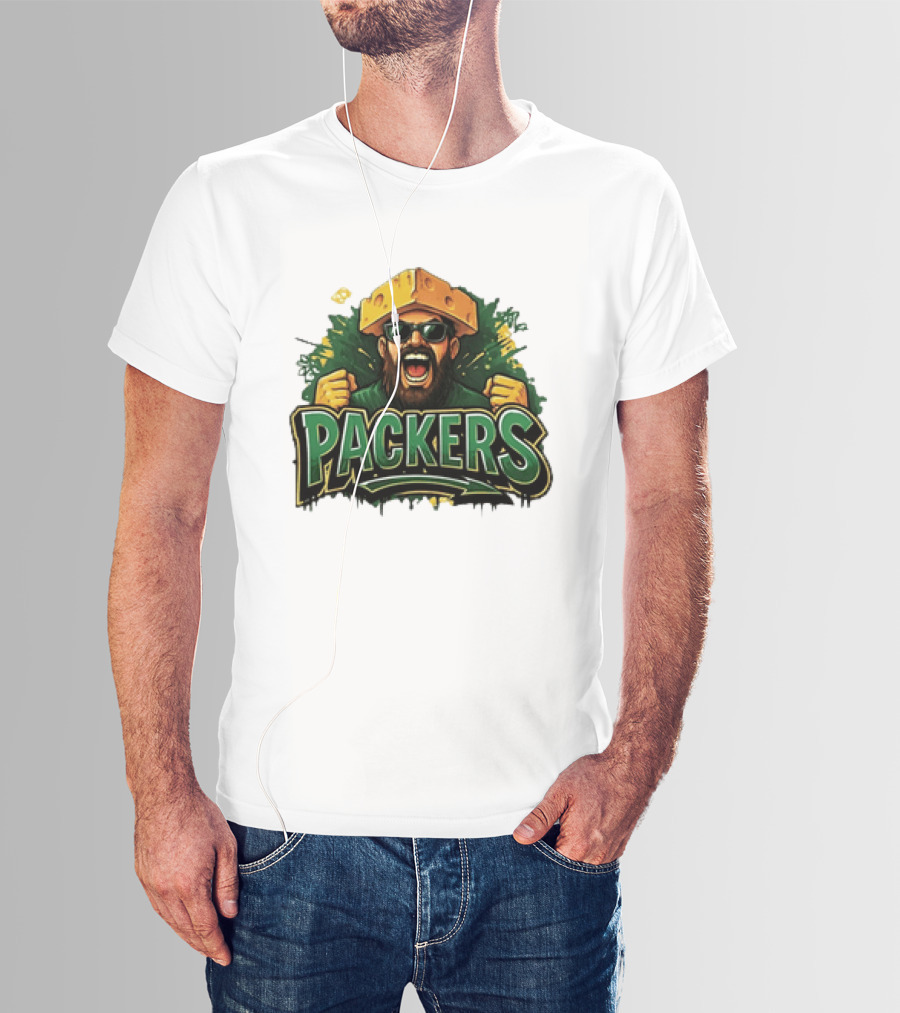 Packers Cheesehead Fan Graffiti T-Shirt