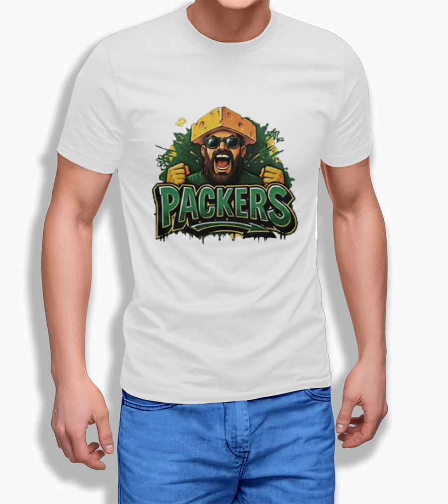 Packers Cheesehead Fan Graffiti T-Shirt
