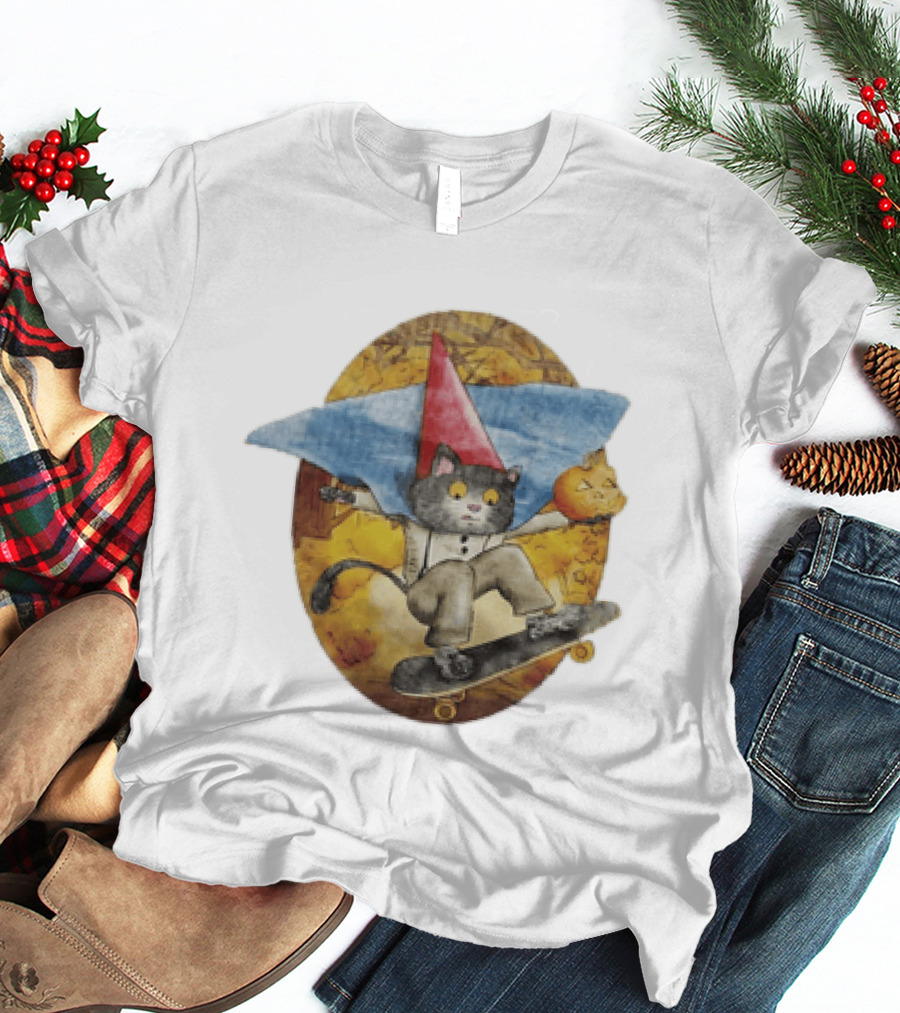 Over The Garden Wall Wirt Cat Skateboarding Halloween Pumpkin T-Shirt