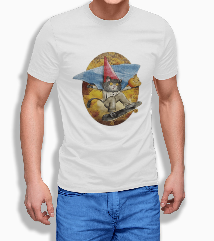 Over The Garden Wall Wirt Cat Skateboarding Halloween Pumpkin T-Shirt