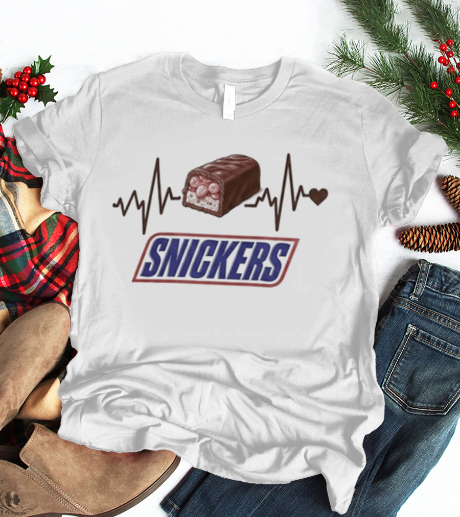 Heartbeat Snickers Addiction Lovers T-Shirt