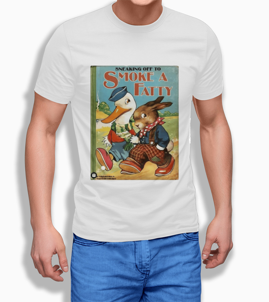Sneaking Off To Smoke A Fatty Anthropomorphic Duck Rabbit Book Cover T-Shirt
