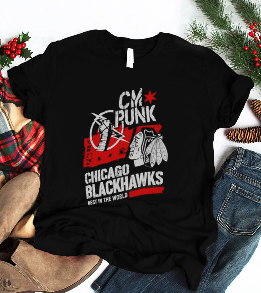 CM Punk Chicago Blackhawks Best In The World T-Shirt