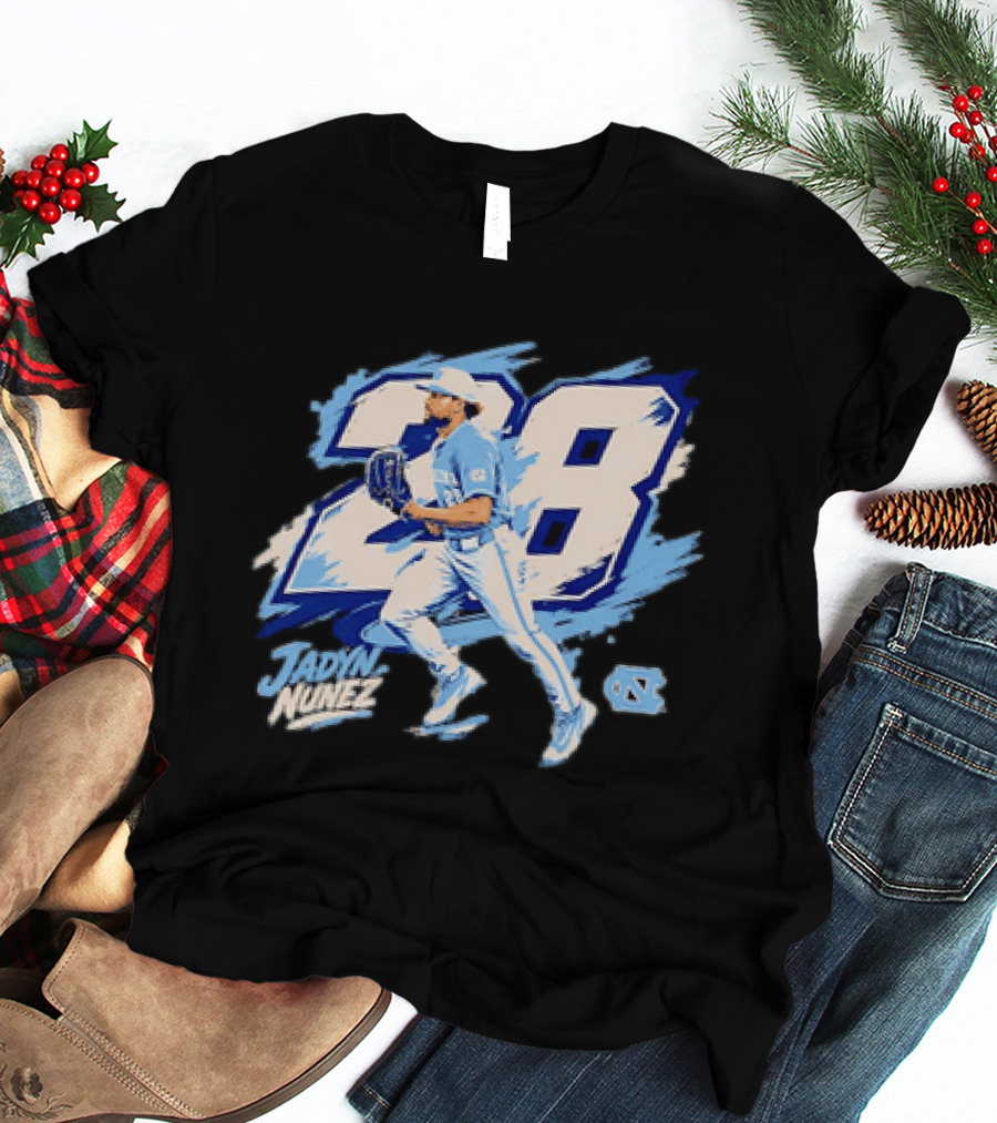 Jadyn Nunez No 28 North Carolina Tar Heels Baseball Player T-Shirt