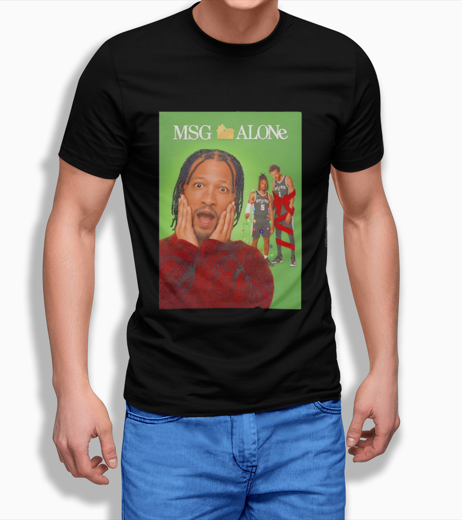 MSG ALONe Jalen Brunson Victor Wembanyama New York Knicks Home Alone NBA Basketball Spurs T-Shirt