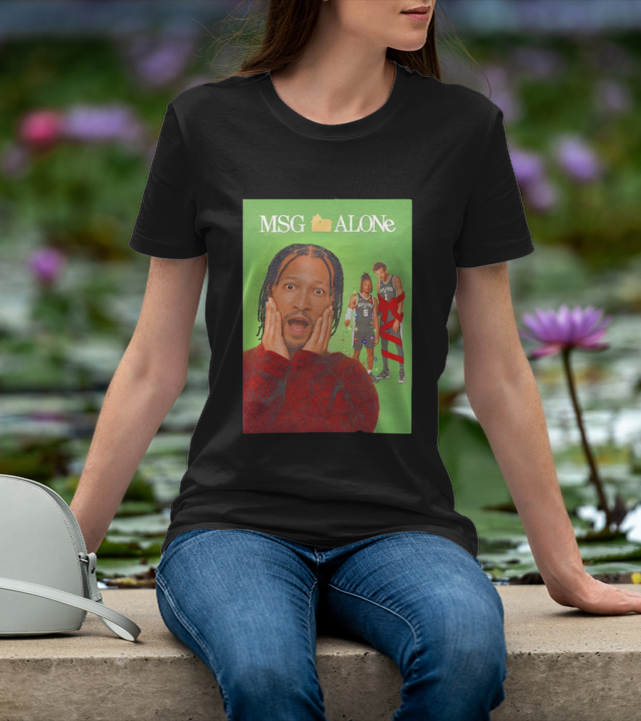 MSG ALONe Jalen Brunson Victor Wembanyama New York Knicks Home Alone NBA Basketball Spurs T-Shirt