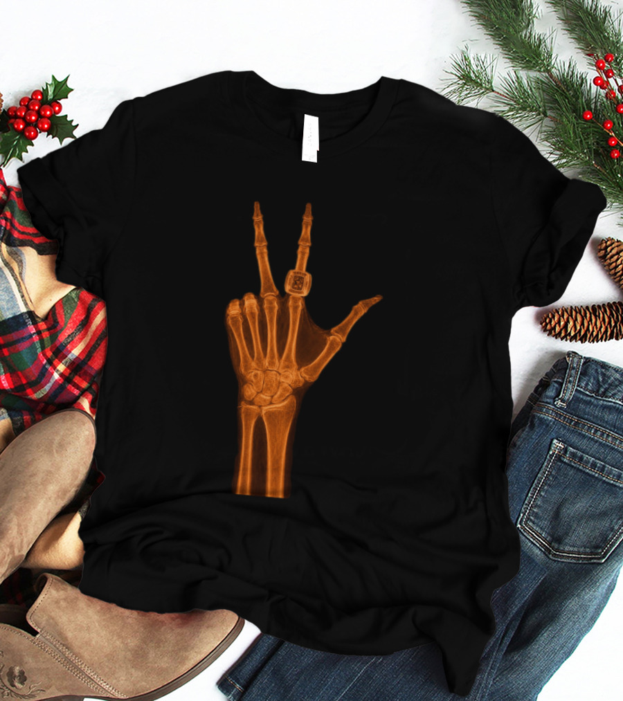 Jalen Brunson X Ray Peace Gesture With Championship Ring T-Shirt
