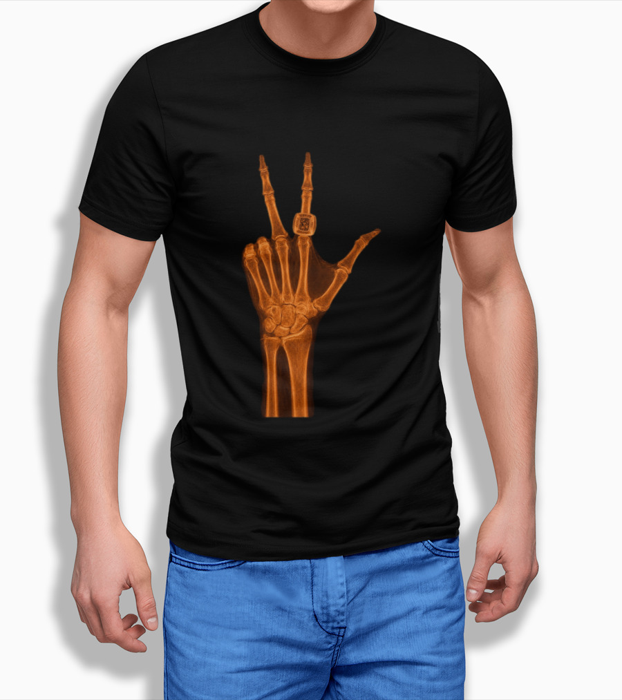 Jalen Brunson X Ray Peace Gesture With Championship Ring T-Shirt