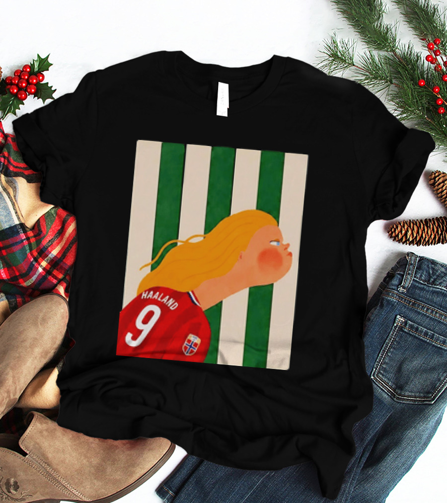 Erling Haaland No 9 Norway National Team Cartoon T-Shirt