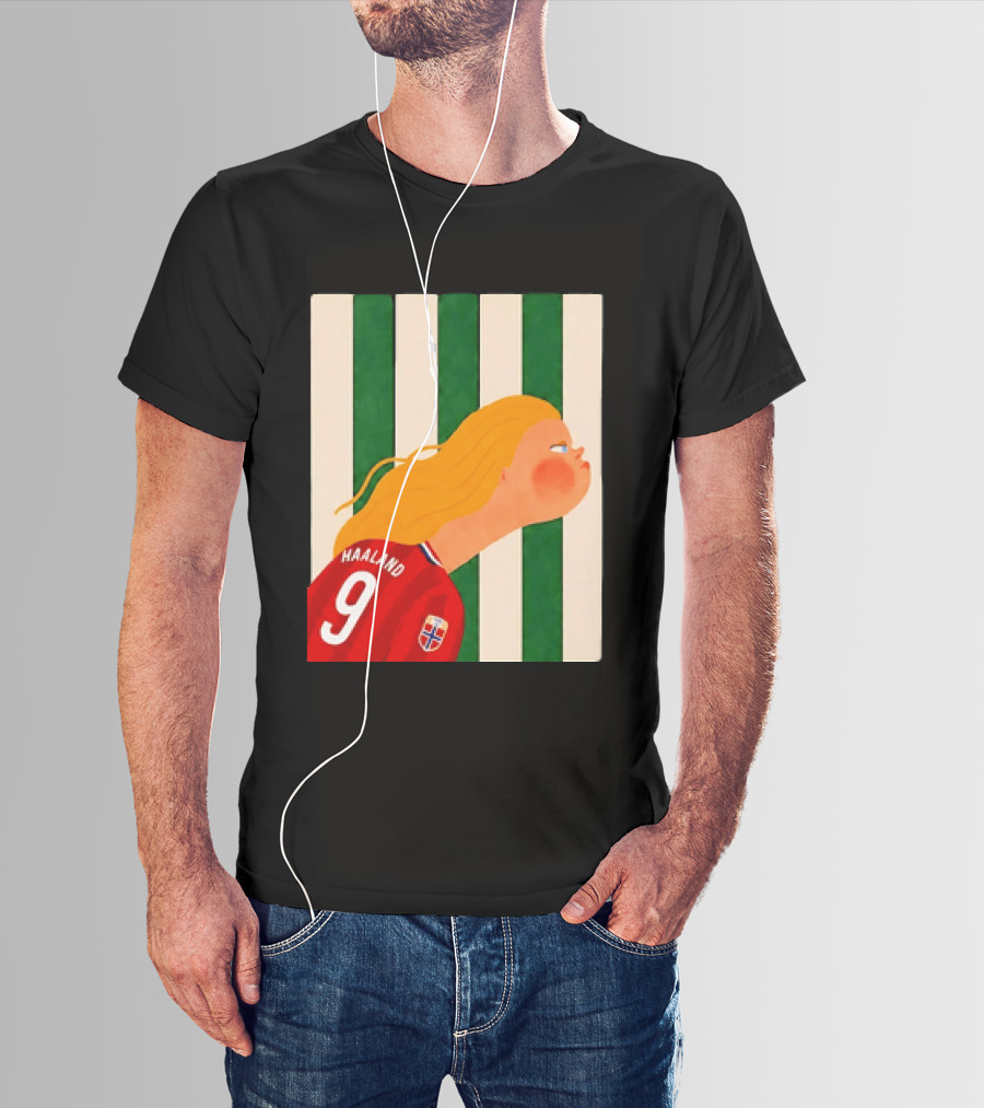 Erling Haaland No 9 Norway National Team Cartoon T-Shirt