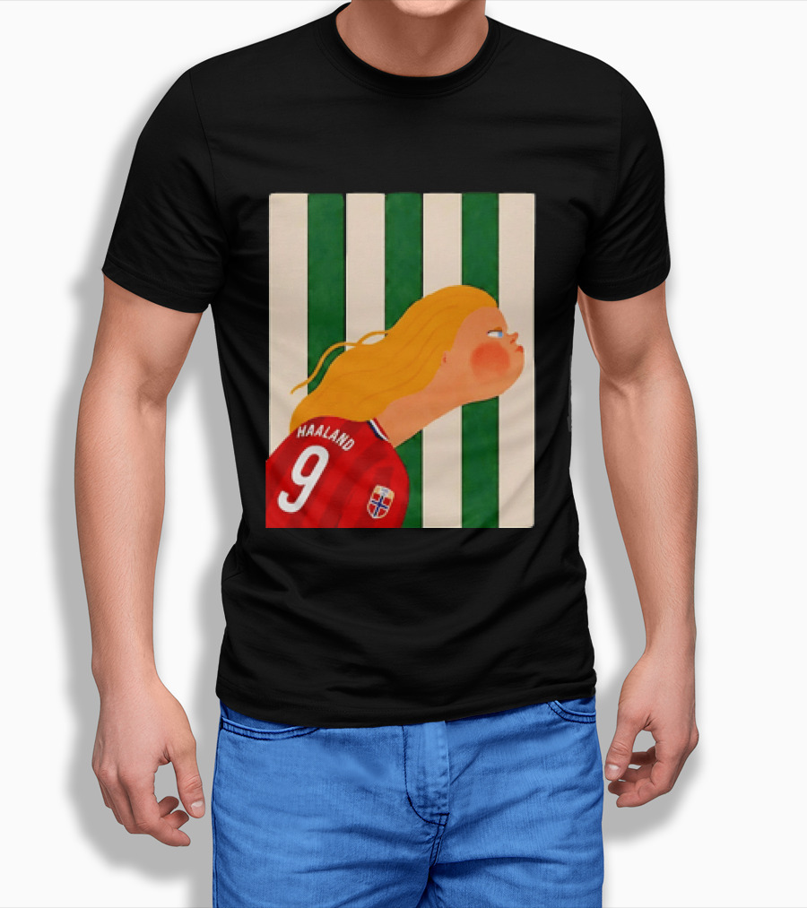 Erling Haaland No 9 Norway National Team Cartoon T-Shirt