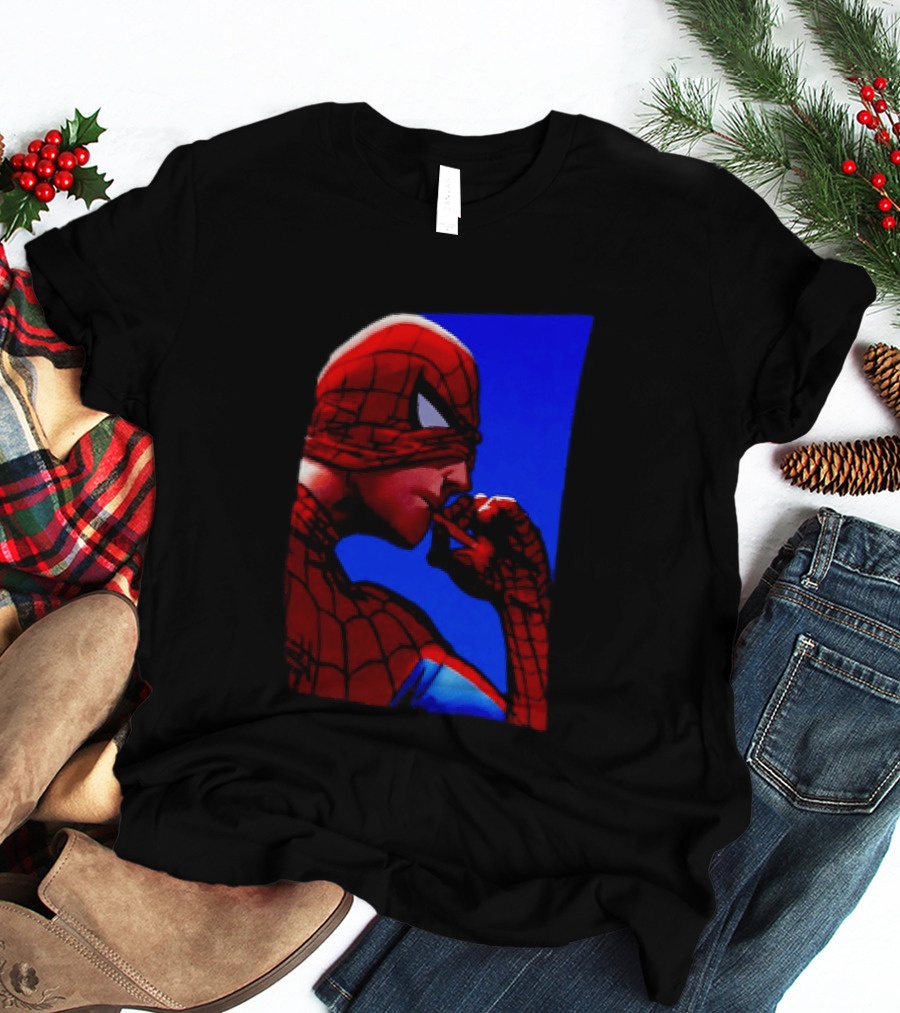 Spider Man Smoking Reaction Meme Awkward Superhero T-Shirt