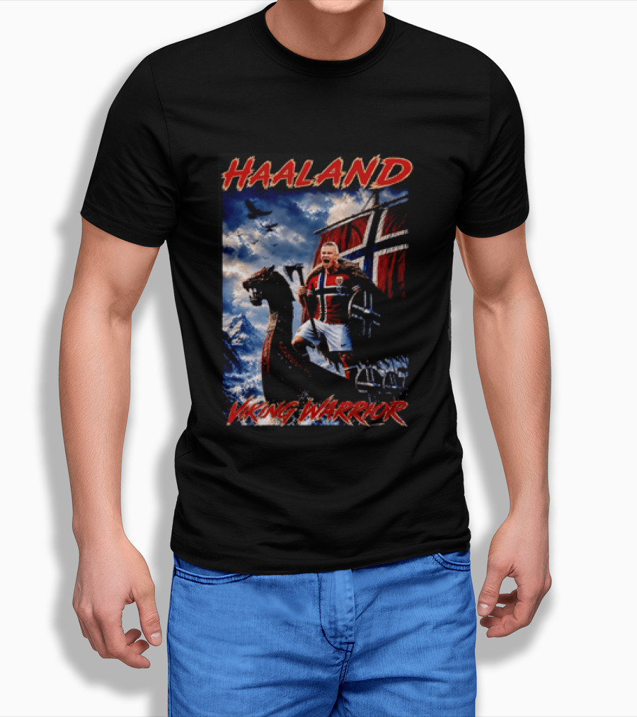 Haaland Viking Warrior Norway Football Nordic Pride T-Shirt