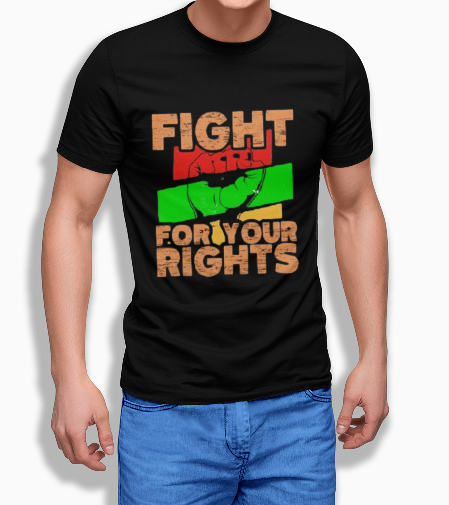 Fist Emblem Fight For Your Rights Multicolor T-Shirt
