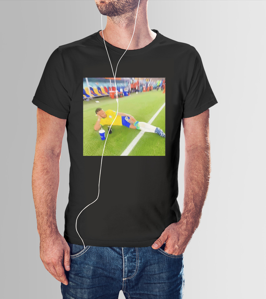 Neymar Jr Brazil Number 10 Relaxing Pitch Meme Iconic Soccer Moment T-Shirt