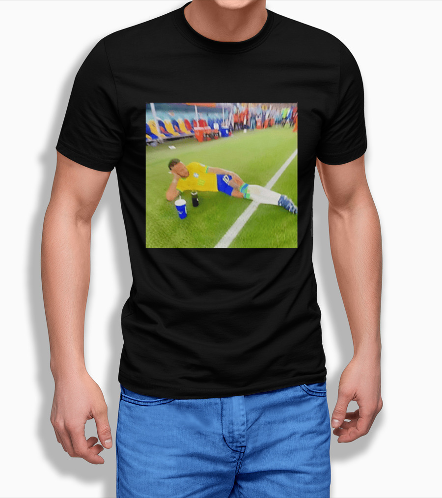 Neymar Jr Brazil Number 10 Relaxing Pitch Meme Iconic Soccer Moment T-Shirt