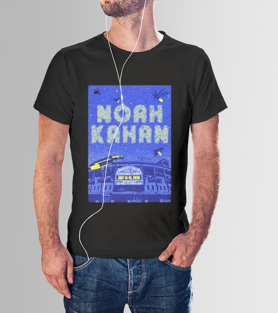 Noah Kahan Live At Wrigley Field Chicago Cubs July 14 15 2026 Event T-Shirt