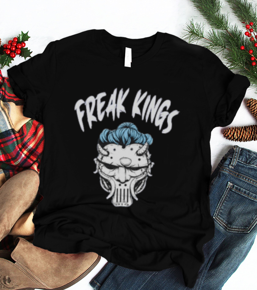 Freak Kings Horned Mask With Blue Hair Wyatt Russell Jackson T-Shirt
