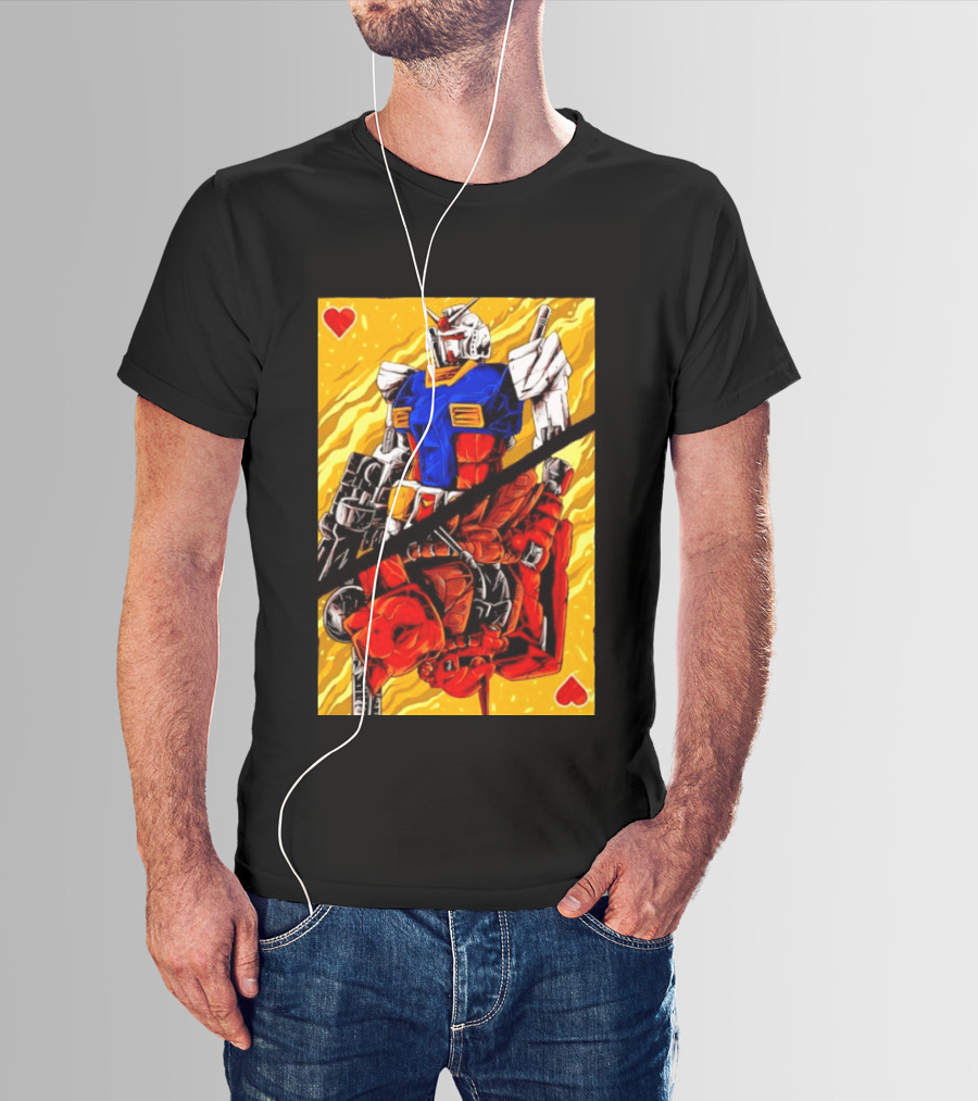 RX 78 2 Gundam Mobile Suit King Of Hearts Playing Card T-Shirt