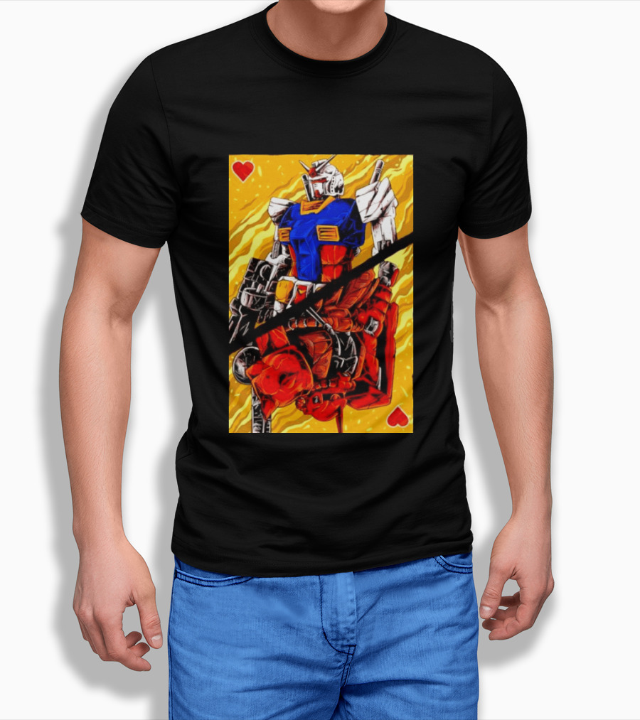 RX 78 2 Gundam Mobile Suit King Of Hearts Playing Card T-Shirt