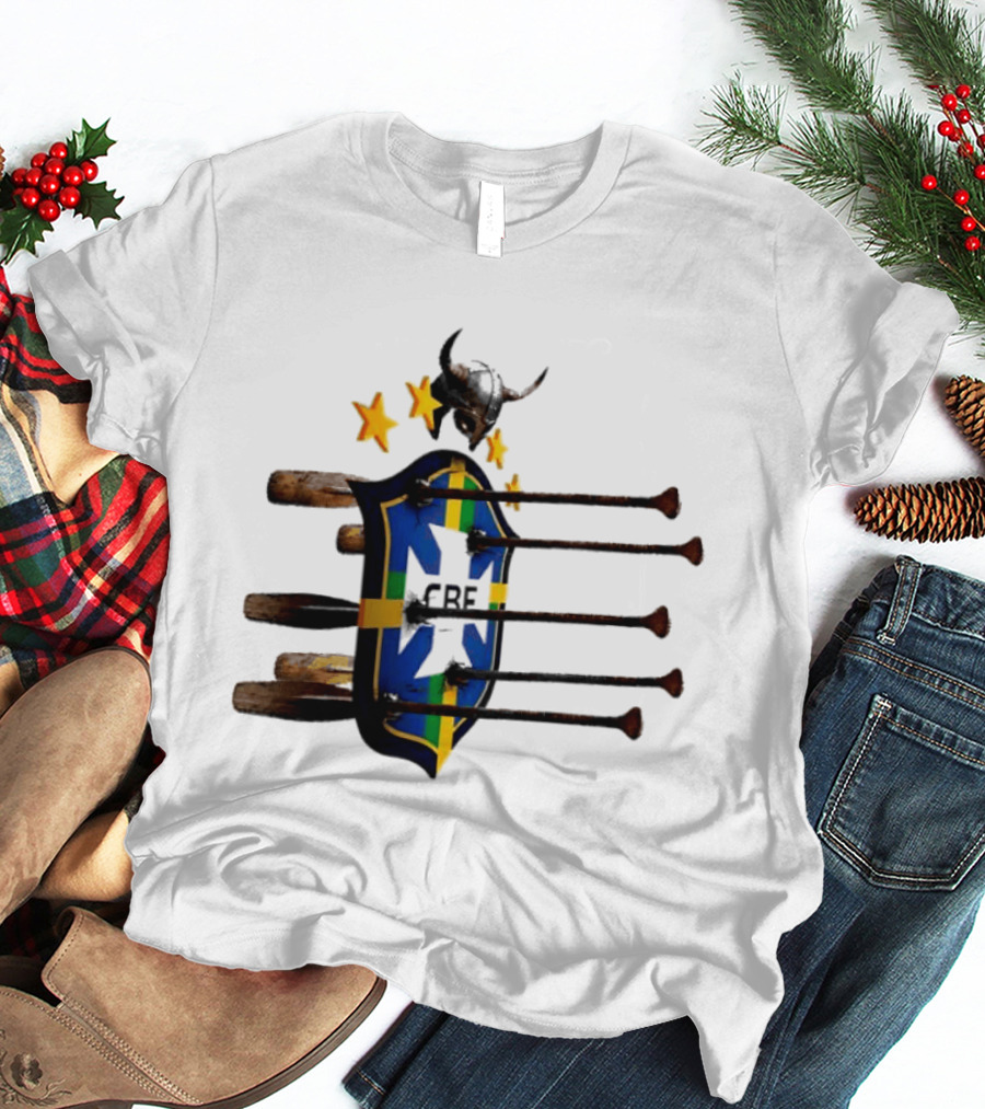 Brazil National Football Team CBF Viking Helmet Spears Stars T-Shirt