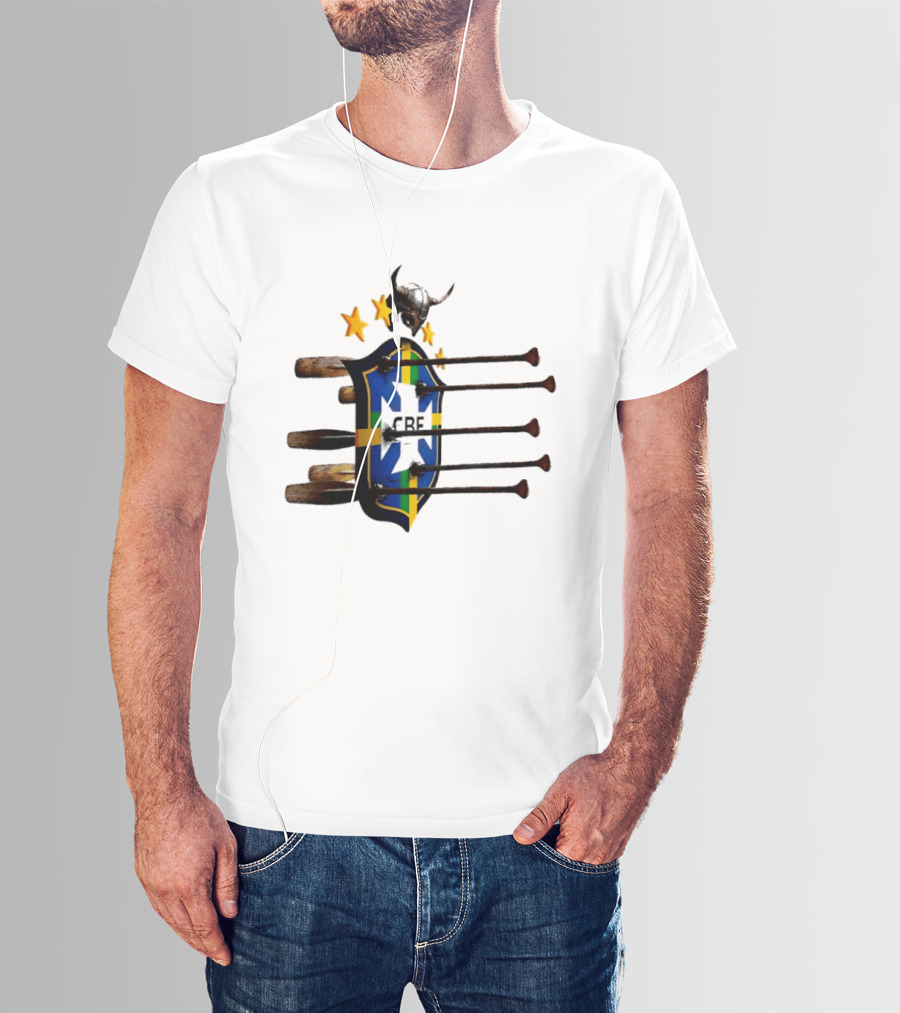 Brazil National Football Team CBF Viking Helmet Spears Stars T-Shirt
