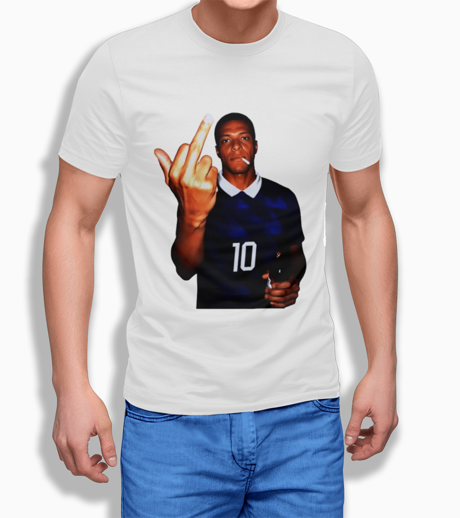 Kylian Mbappe Number 10 Edgy Gesture With Cigarette And Drink T-Shirt