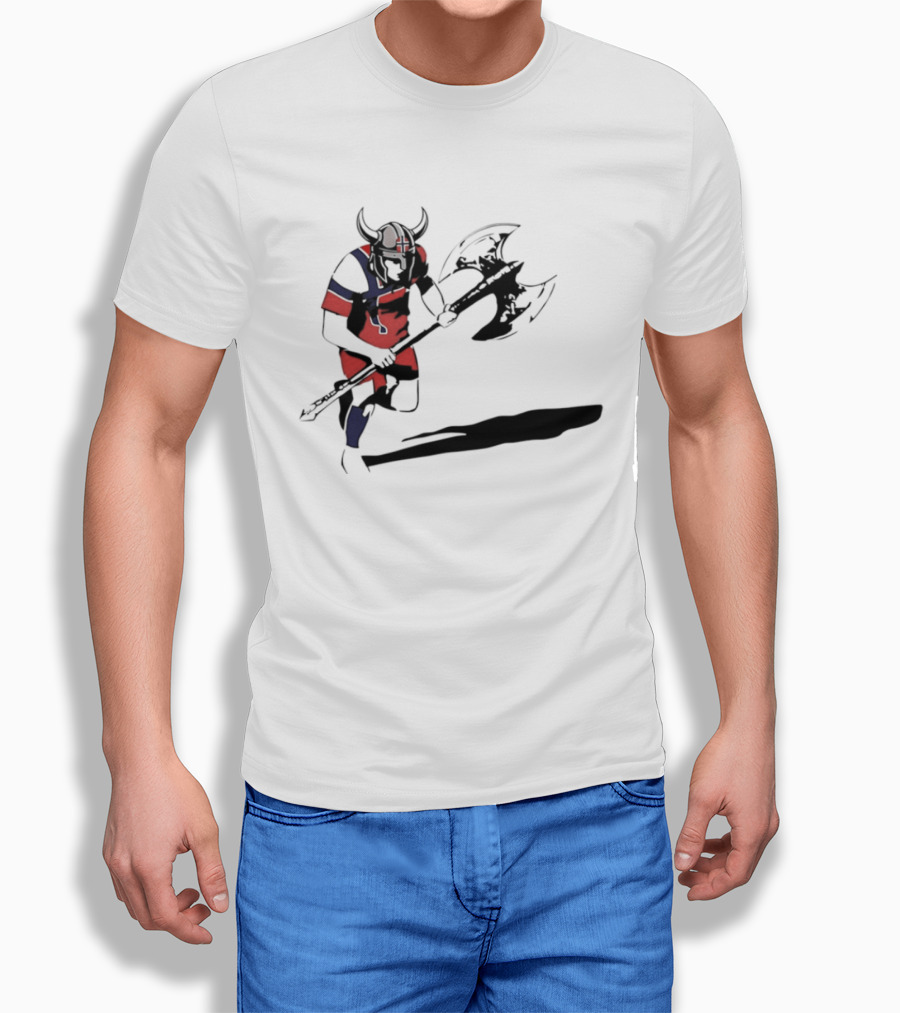 Erling Haaland Viking Norway Warrior Football Axe Horned Helmet T-Shirt