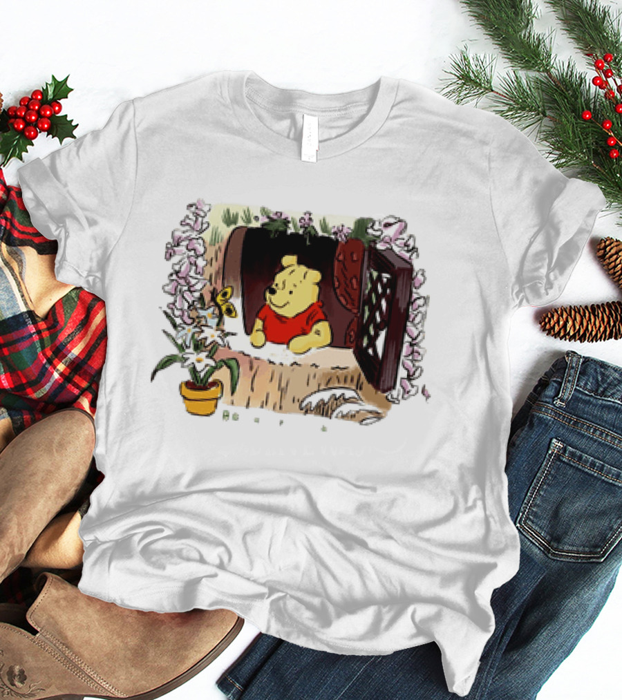 Winnie The Pooh Breathe It's A New Day Inspirational Morning Window Scene T-Shirt
