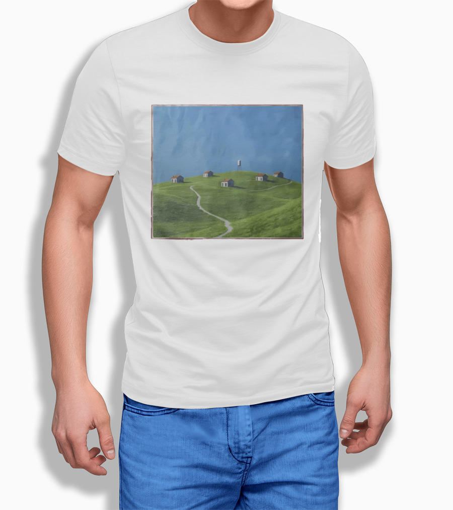 I Would Rather Be Here Btw Backrooms Level 94 Green Hills And Houses T-Shirt