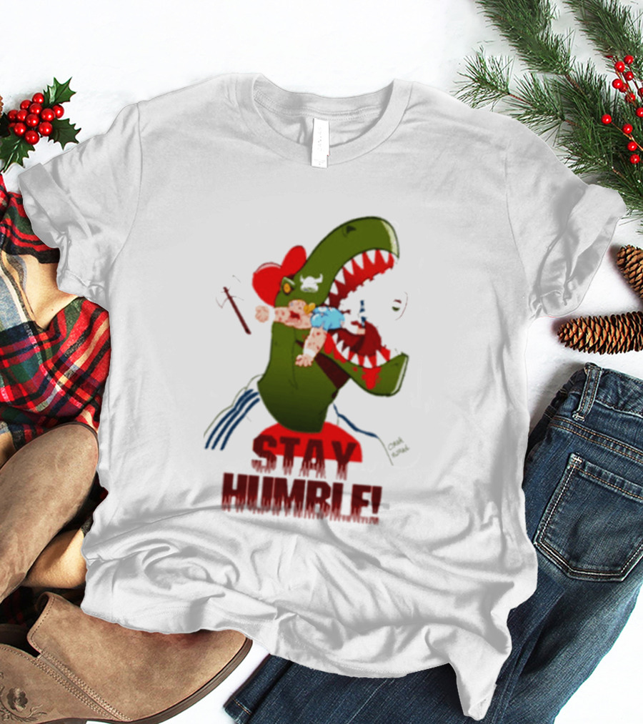 Stay Humble Rex Eating Person Dinosaur T-Shirt