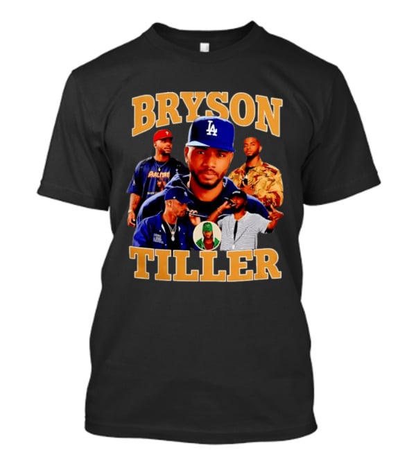 Bryson Tiller Collage With LA Cap And Multiple Outfits T-Shirt