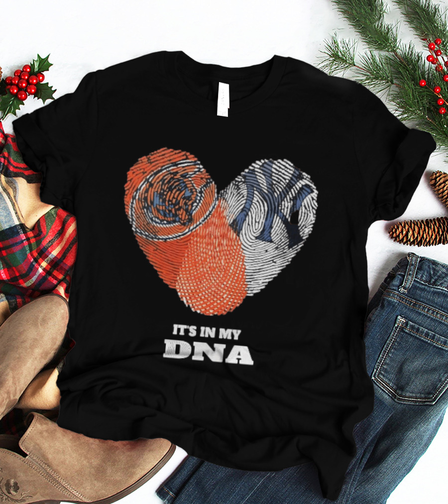 It's In My DNA New York Yankees Baseball Fingerprint Heart T-Shirt