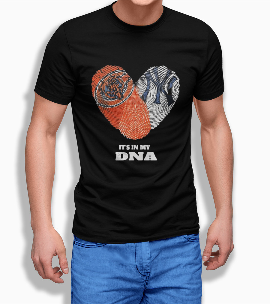 It's In My DNA New York Yankees Baseball Fingerprint Heart T-Shirt