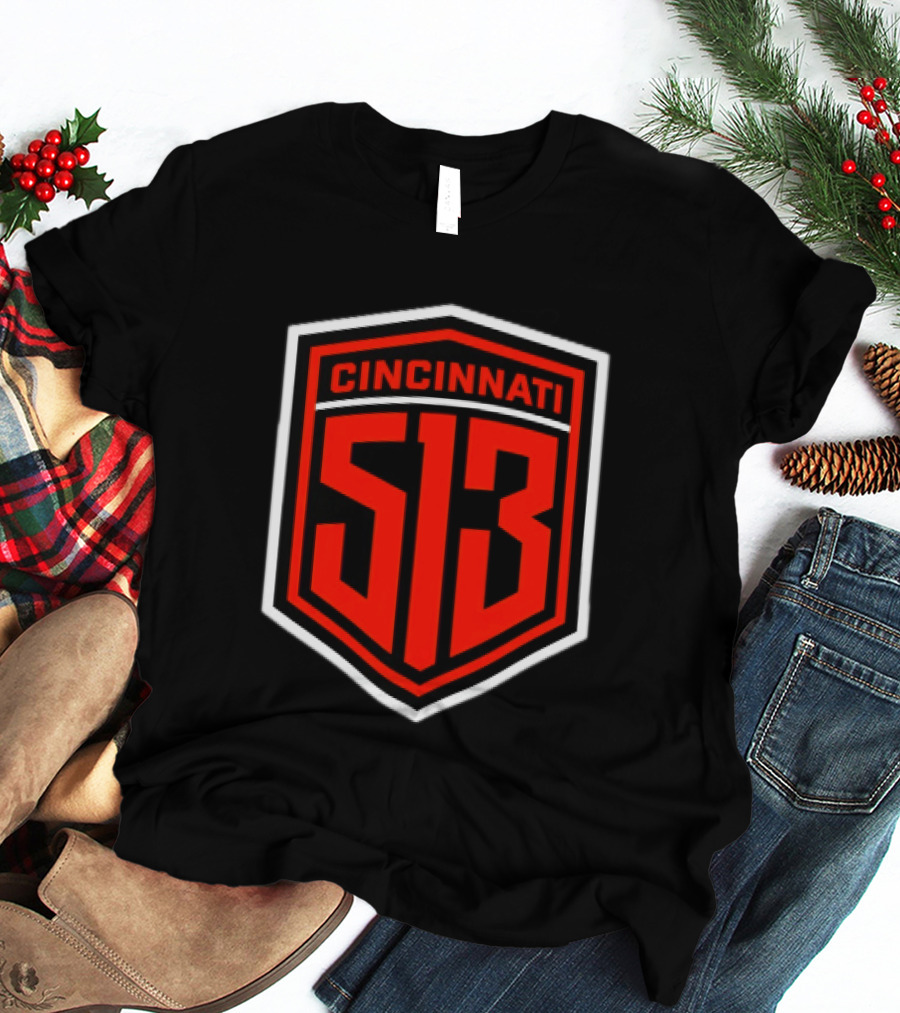 Cincinnati 513 Ohio Shield Area Code T-Shirt