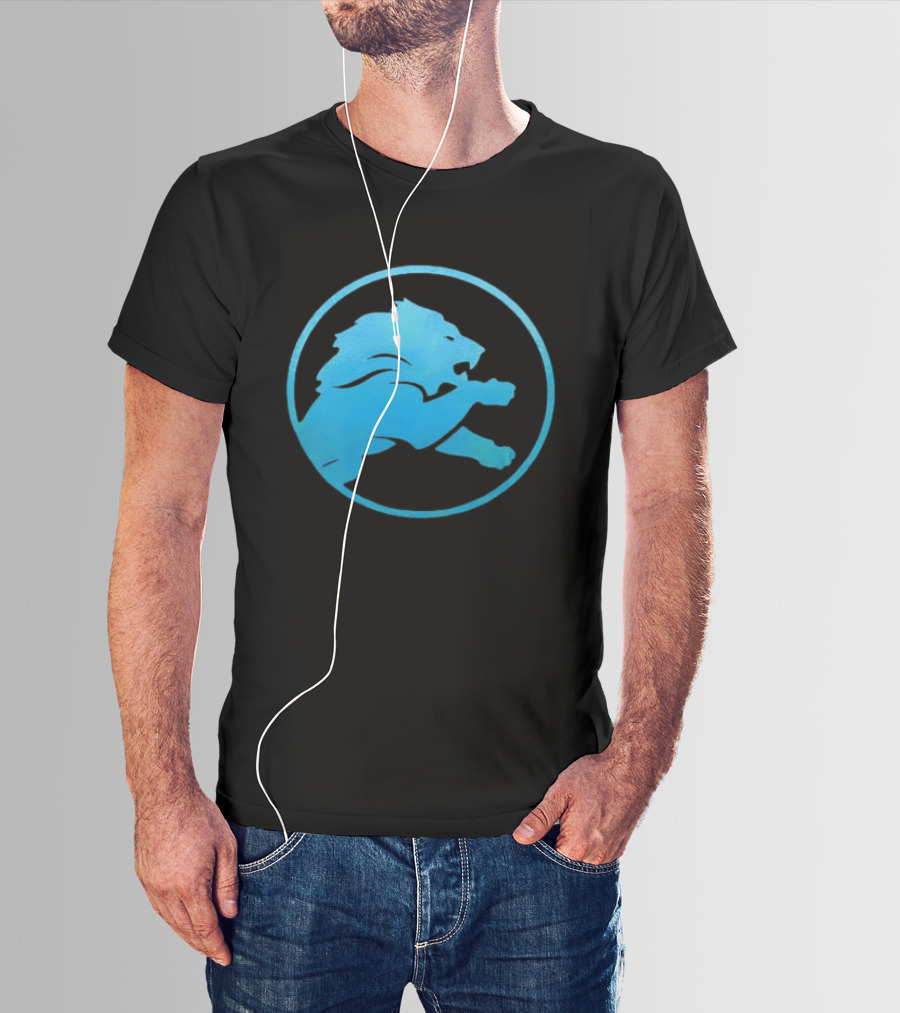 Detroit Lions Roaring Blue Iconic Circle T-Shirt